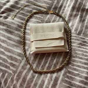 Rope chain necklace 18k gold plated